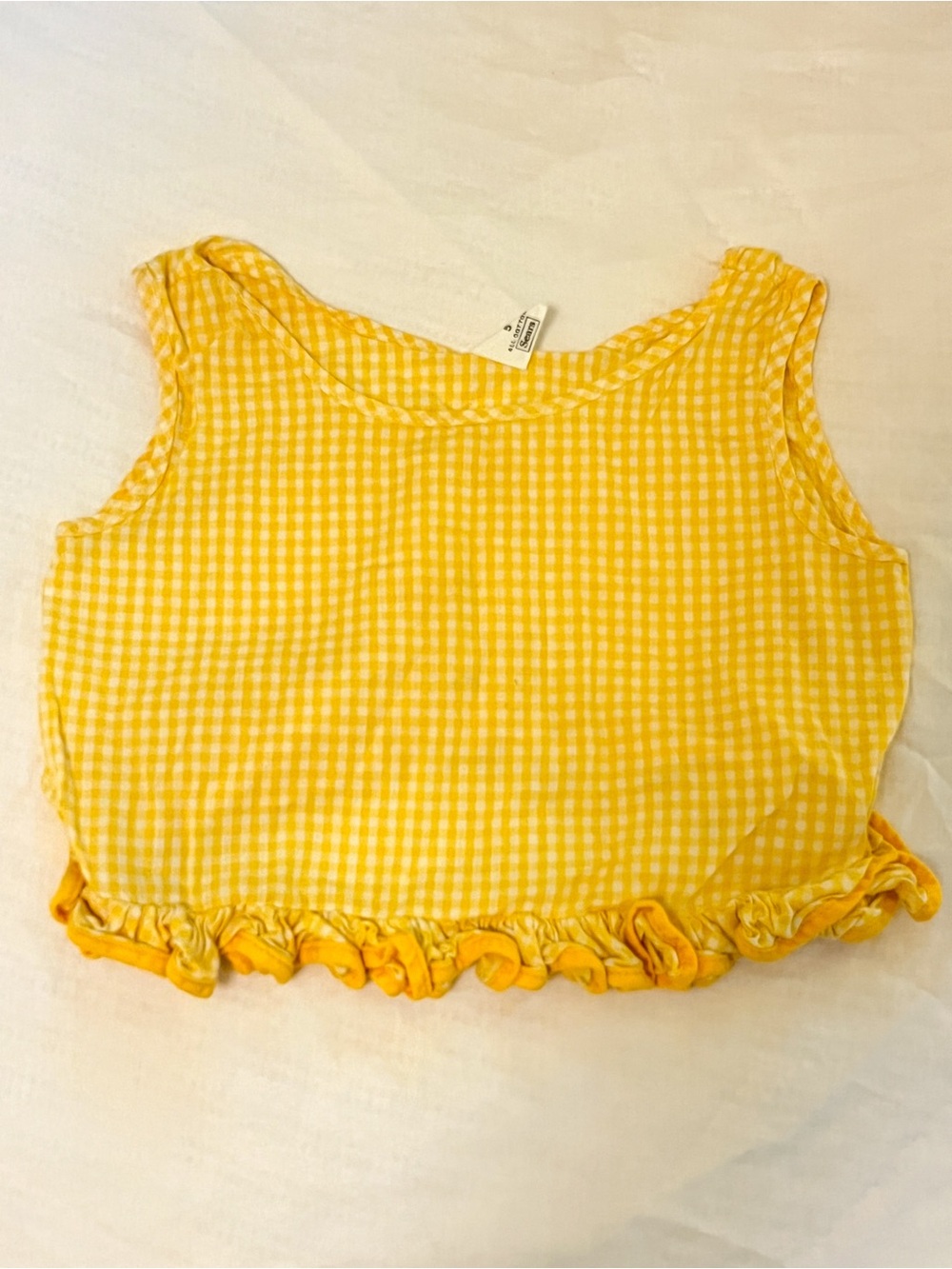 Vintage Yellow Gingham Crop Top